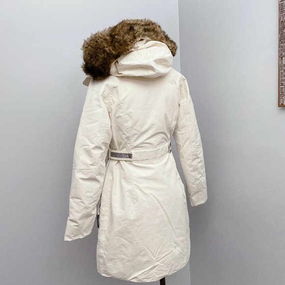 The North Face Outer Boroughs Faux Fur 550 Fill Down Parka Vintage White Size XS - Picture 8 of 12